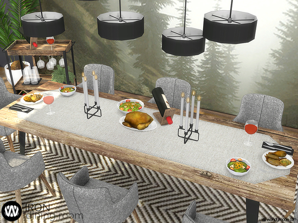 Sims 4 Iron Dining Room by wondymoon at TSR