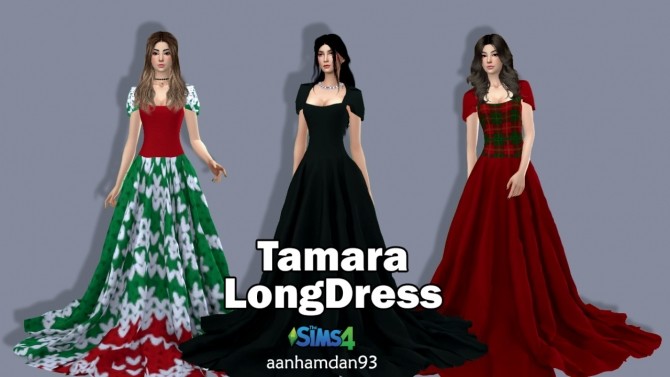 Sims 4 Tamara Long Dress at Aan Hamdan Simmer93