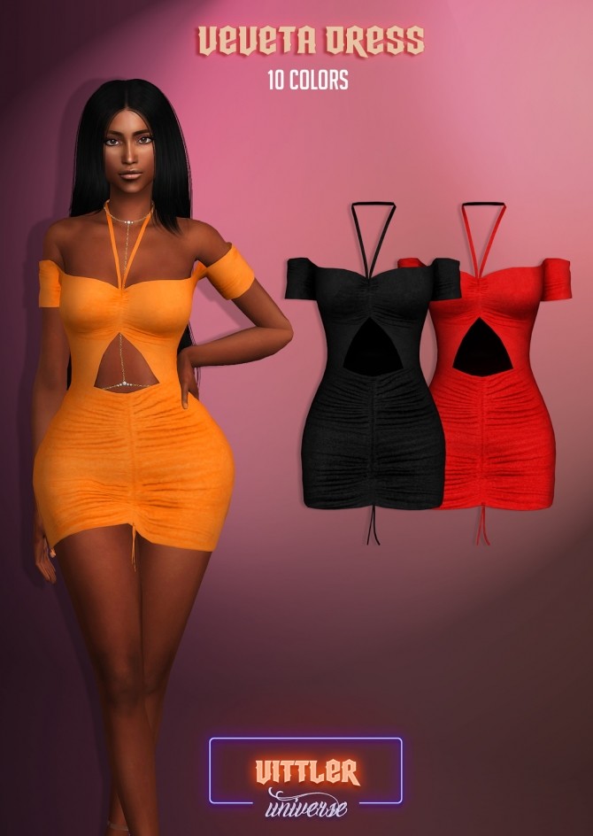 Sims 4 Veveta Dress at Vittler Universe