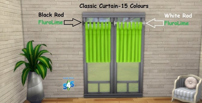 Sims 4 Classic Curtain Set 15 Colours by wendy35pearly at Mod The Sims