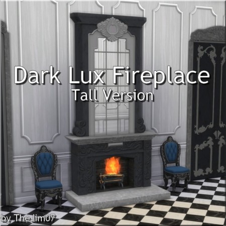 Dark Lux Fireplace – Tall Version by TheJim07 at Mod The Sims