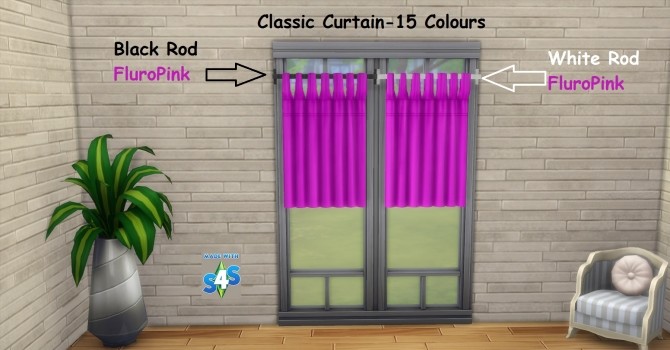 Sims 4 Classic Curtain Set 15 Colours by wendy35pearly at Mod The Sims