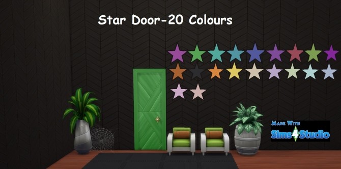 Sims 4 StarKnob Slat Door 20 Colours by wendy35pearly at Mod The Sims