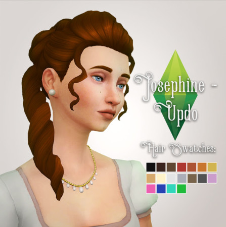 Josephine Hair Updo at Historical Sims Life