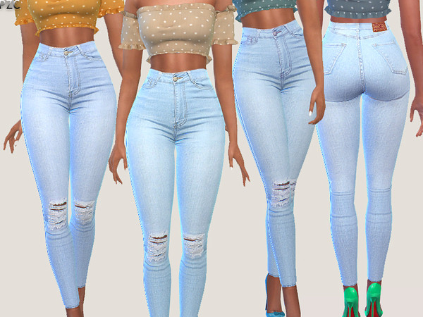 Sims 4 Serenity Denim Jeans in 2 Versions by Pinkzombiecupcakes at TSR