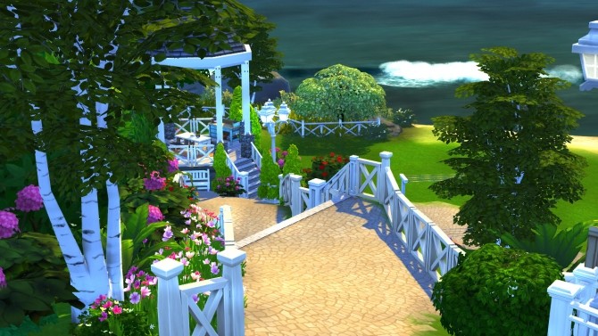 Sims 4 Hillcrest giant manor atop the cliffs of Brindleton Bay at BERESIMS