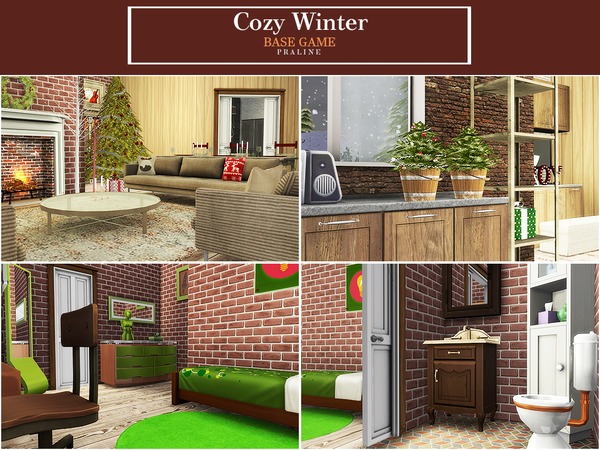 Sims 4 Cozy Winter home by Pralinesims at TSR