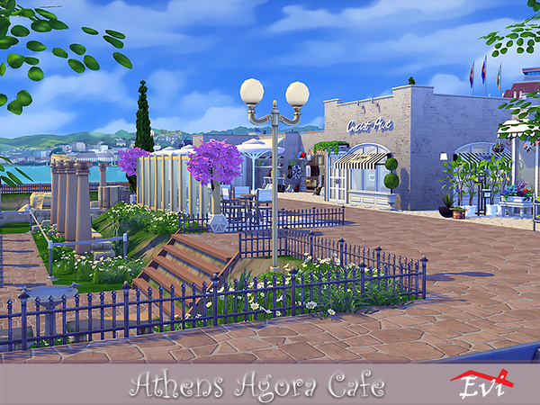 Sims 4 Athens Agora Cafe by evi at TSR