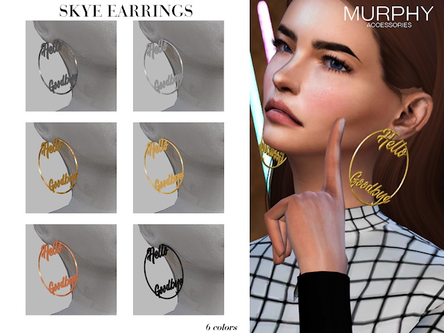 Sims 4 Skye Earrings by Victoria Kelmann at MURPHY