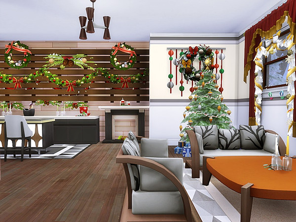 Sims 4 White holidays house by Danuta720 at TSR