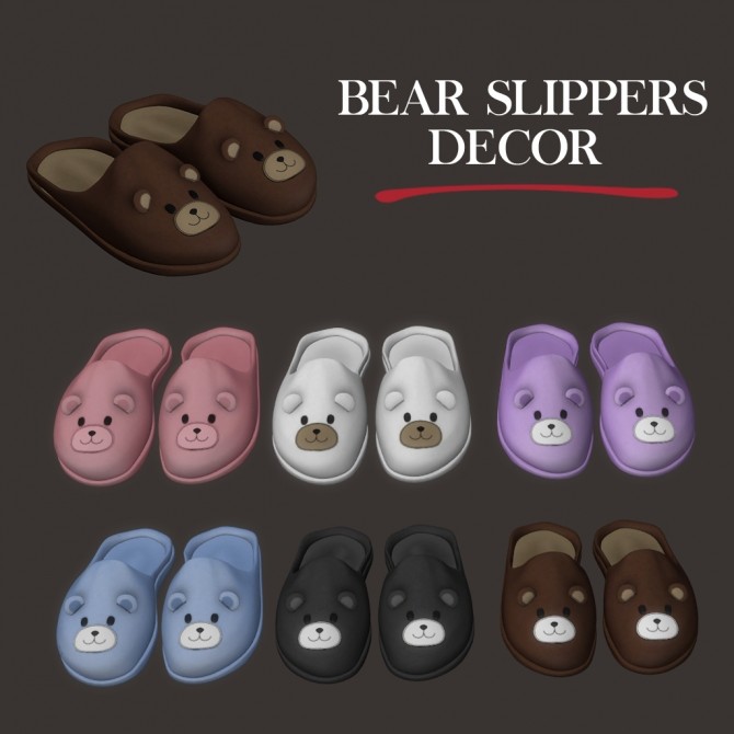 Sims 4 Bear Slippers at Leo Sims