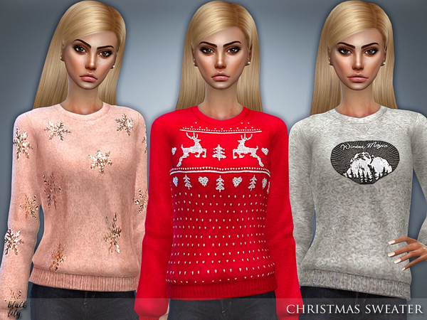 Sims 4 Christmas Sweater by Black Lily at TSR