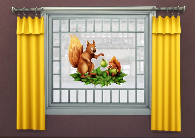 Sims 4 Christmas Window decals by Meryane at Beauty Sims