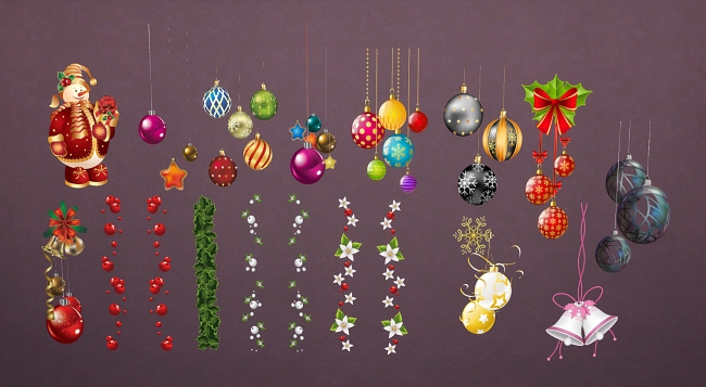 Sims 4 Christmas window decals set 3 by Meryane at Beauty Sims