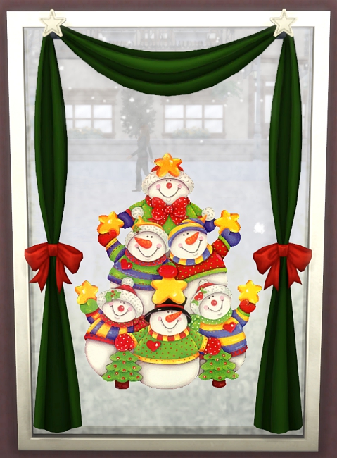 Sims 4 Christmas window decals set 2 by Meryane at Beauty Sims