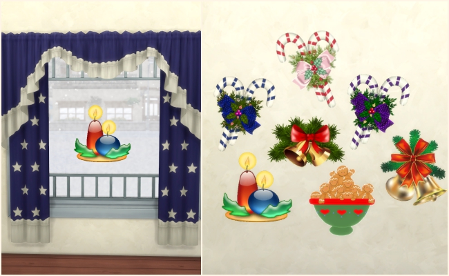 Sims 4 Christmas window decals set 1 by Meryane at Beauty Sims