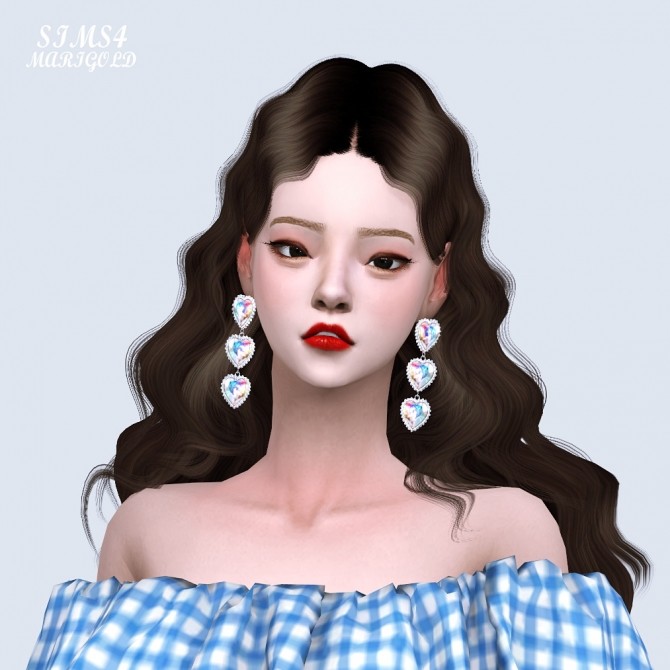 Sims 4 3 Heart Earrings at Marigold