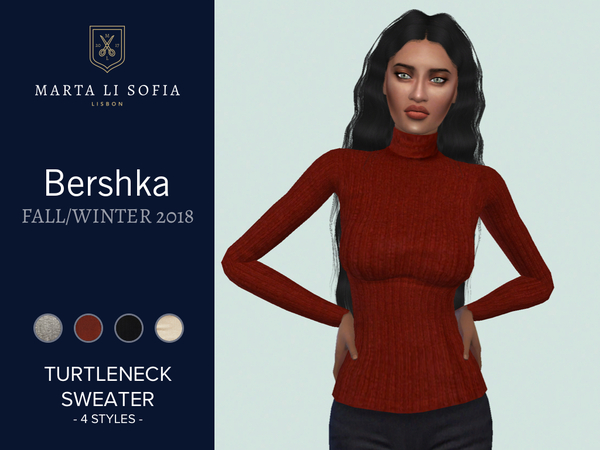 Sims 4 Turtleneck sweater by martalisofia at TSR