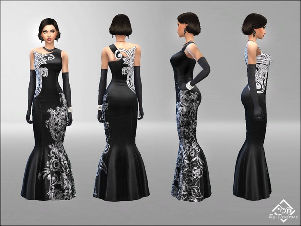 Chic Dress Christmas 1 by Devirose at TSR » Sims 4 Updates