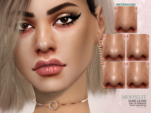 Sims 4 Moonlit Nose Gloss N58 by Pralinesims at TSR
