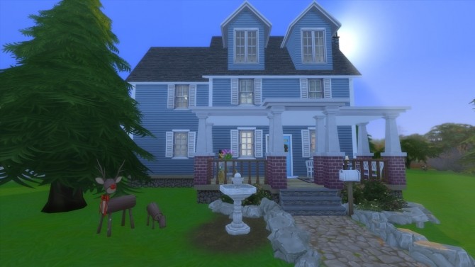 Sims 4 Colonial Christmas Home (No CC) by writer21098 at Mod The Sims