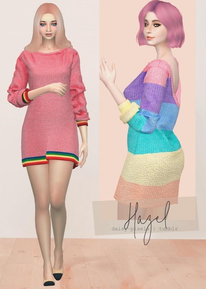 Sims 4 Hazel Sweater Dress at Daisy Pixels