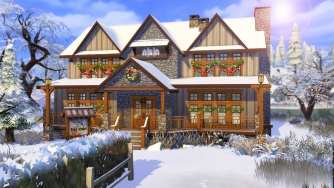 Sims 4 Three logs restaurant by SundaySims at Sims Artists