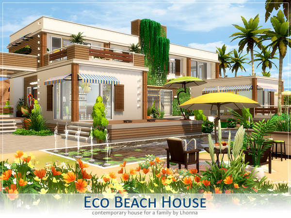 Sims 4 Eco Beach House by Lhonna at TSR
