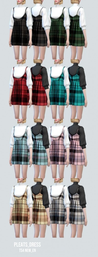 Sims 4 Bustier Pleats Dress at NEWEN