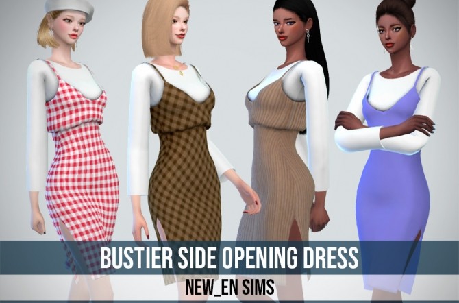 Sims 4 Bustier Side Opening Dress at NEWEN