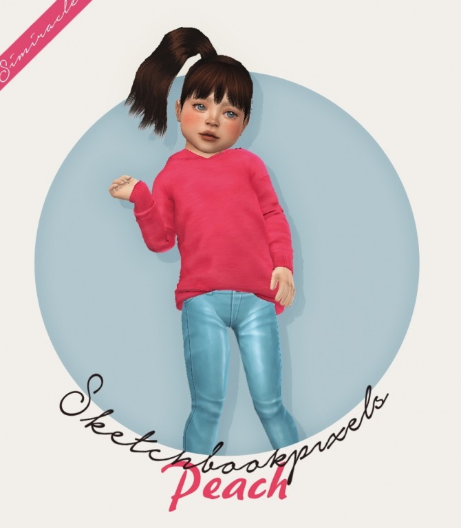 Sims 4 Sketchbbokpixels Peach 3T4 top for toddlers at Simiracle