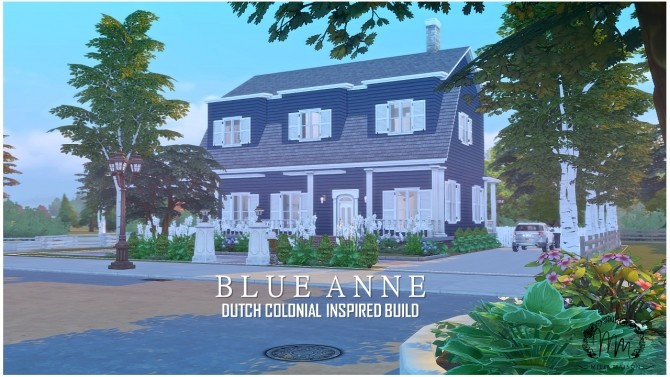 Sims 4 Blue Anne Dutch colonial home at Milja Maison