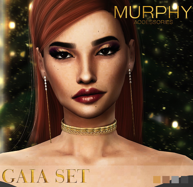 Sims 4 Gaia Set earrings and choker at MURPHY