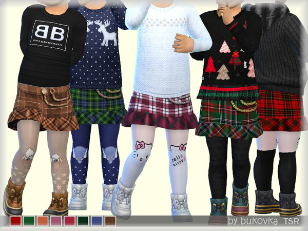 Sims 4 Plaid Skirt by bukovka at TSR