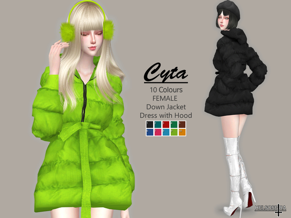 Sims 4 CYTA Down Jacket Dress by Helsoseira at TSR