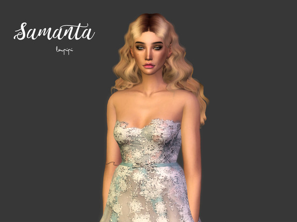 Sims 4 Samanta winter inspiration dress by laupipi at TSR