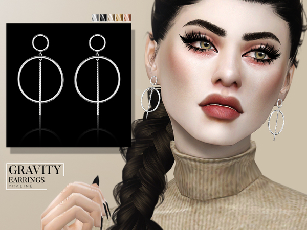Sims 4 Gravity Earrings by Pralinesims at TSR