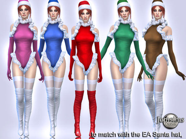 Sims 4 Ednyi Christmas bodysuit by jomsims at TSR