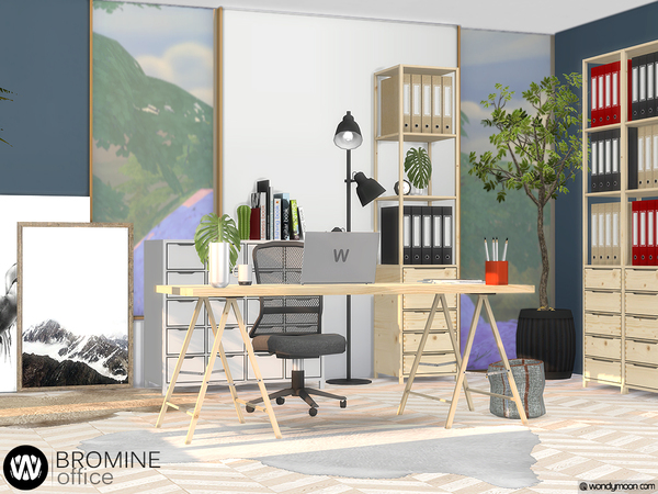 Sims 4 Bromine Office by wondymoon at TSR