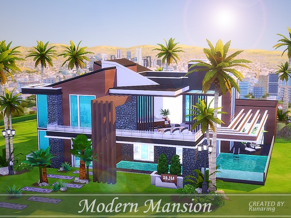 Sims 4 Modern Mansion No cc by Runaring at TSR