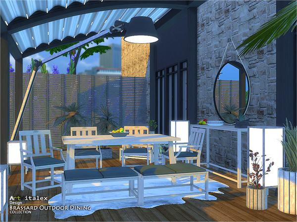 Sims 4 Brassard Outdoor Dining by ArtVitalex at TSR