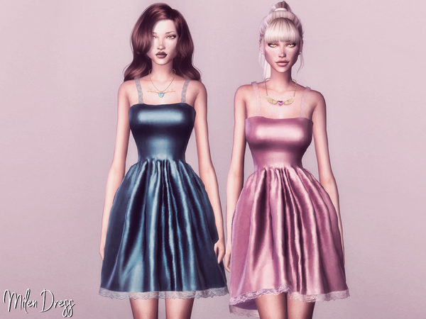 Sims 4 Milen Dress by Genius666 at TSR