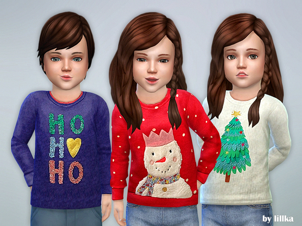 Sims 4 Christmas Sweater for Toddler by lillka at TSR