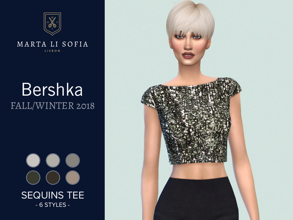 Sims 4 Sequin tee by martalisofia at TSR