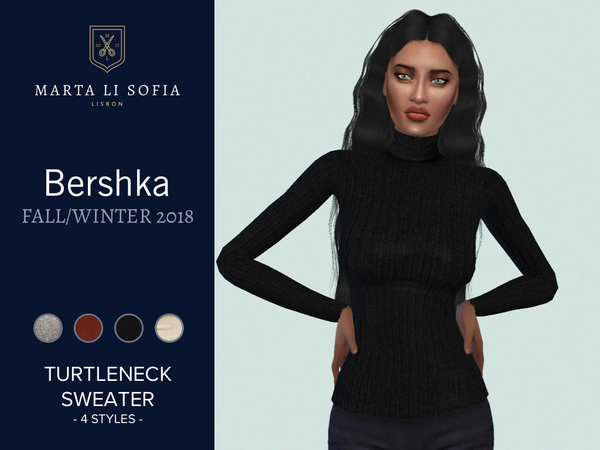 Sims 4 Turtleneck sweater by martalisofia at TSR