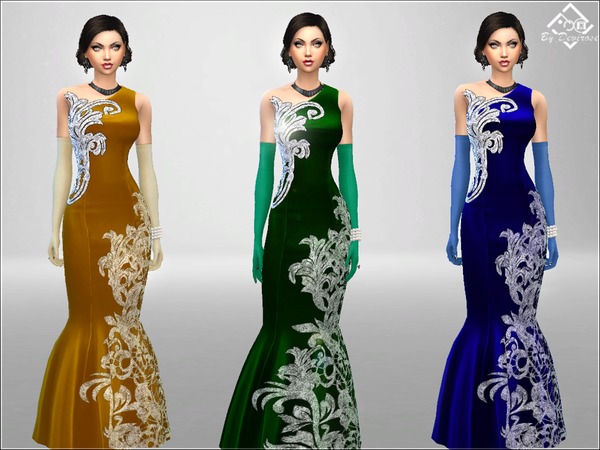 Sims 4 Chic Dress Christmas 1 by Devirose at TSR