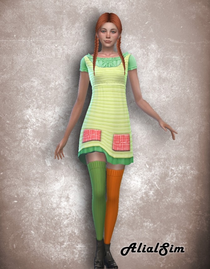 Sims 4 Pippi Longstocking’s Outfit at Alial Sim