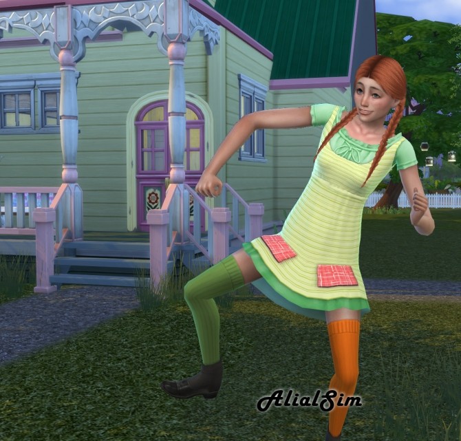 Sims 4 Pippi Longstocking’s Outfit at Alial Sim