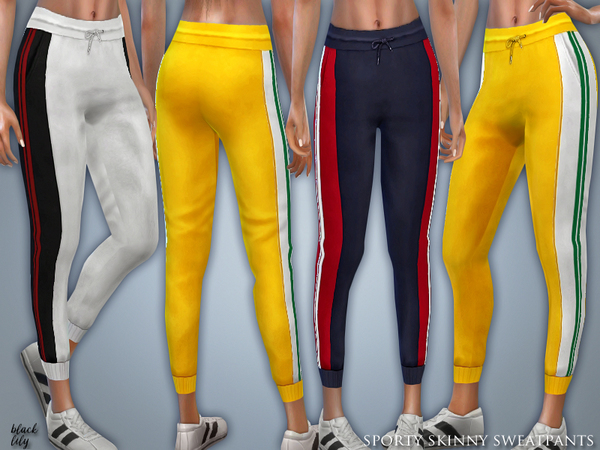 Sims 4 Sporty Skinny Sweatpants by Black Lily at TSR