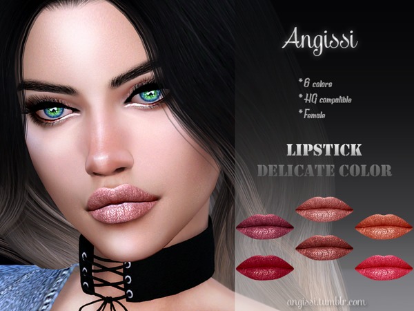 Sims 4 Delicate color lipstick by ANGISSI at TSR